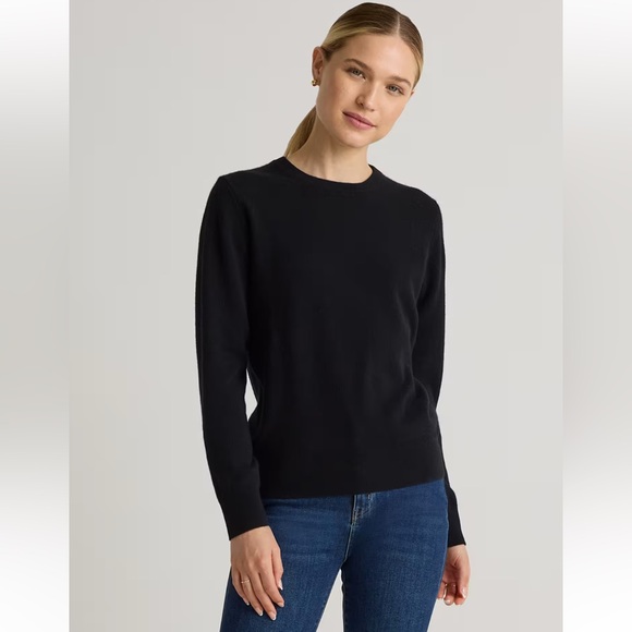 Quince Mongolian Cashmere Crewneck Sweater Black Size L - Picture 4 of 11